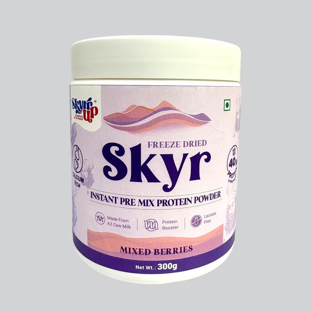 SkyrUp Freeze Dried Skyr Instant Pre Mix Protein Powder – Mixed Berries (300g) - Elworld Organic